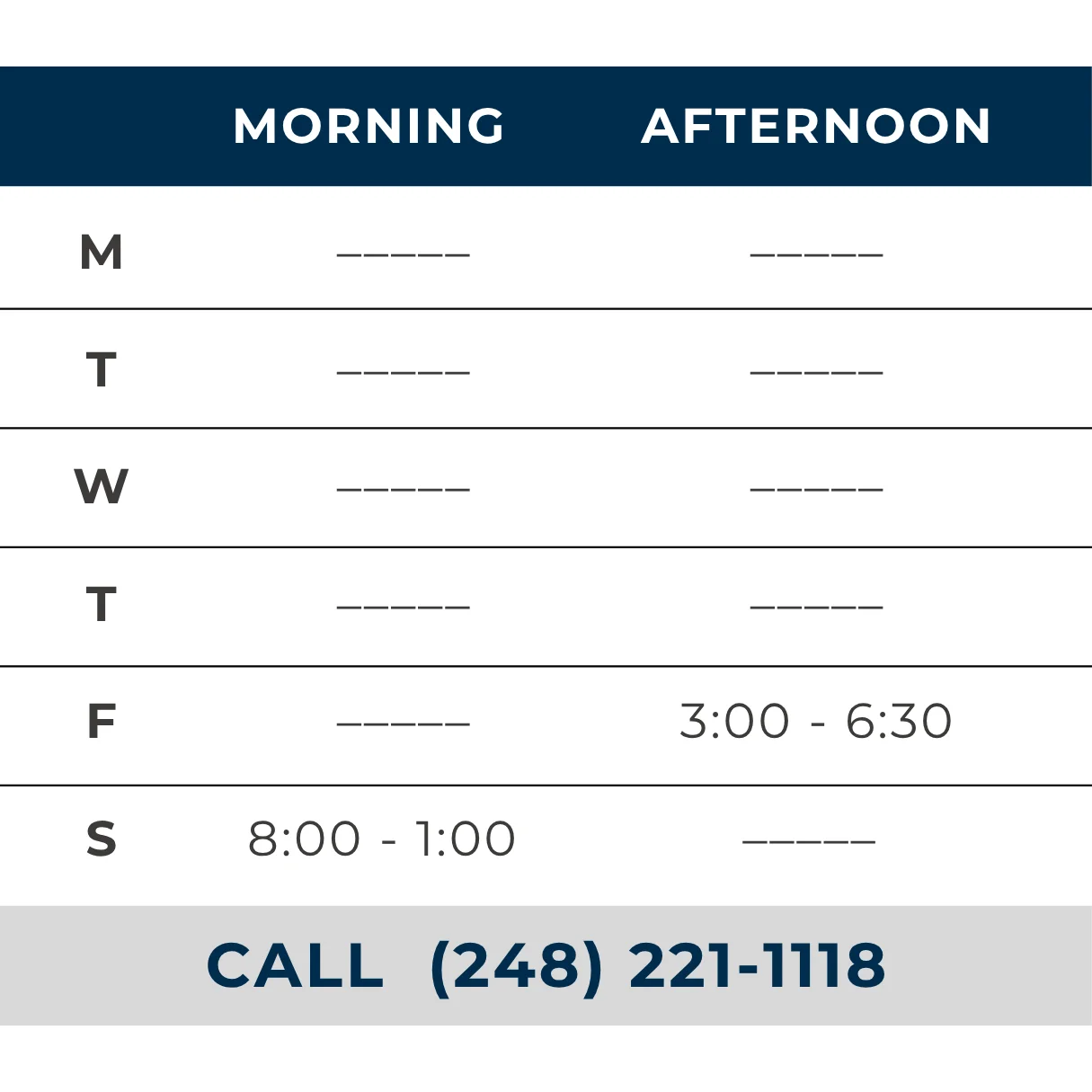 Office Hours Schedule
